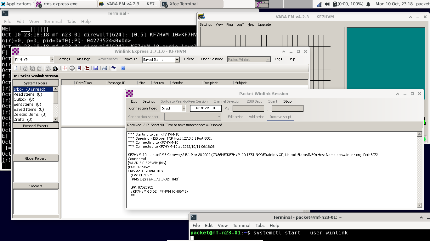 Winlink Express connecting to a Packet gateway